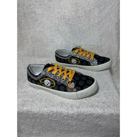 Bradford Exchange 2019 Pittsburg Steelers Canvas Tennis Shoes Size 5 - Picture 4 of 7